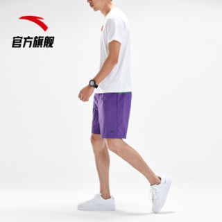 ANTA 安踏 综训系列 短裤男裤子春夏季新款梭织沙滩运动休闲多色短裤 95927308 波斯紫-4 L(男175)
