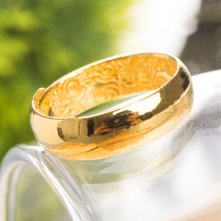潮宏基 CHJ JEWELLERY 百福光圈 足金黄金戒指男款 计价 SRG30001154 约8.35g