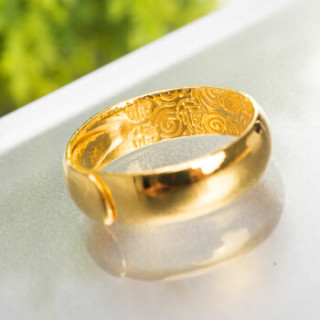 潮宏基 CHJ JEWELLERY 百福光圈 足金黄金戒指男款 计价 SRG30001154 约8.35g