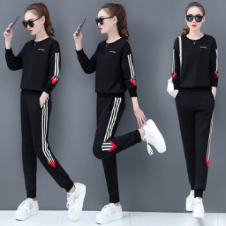 AUDDE 2019春季新款女装新品卫衣女韩版休闲时尚百搭长袖宽松两件套 HZ5048-19855 白色(两件套) M