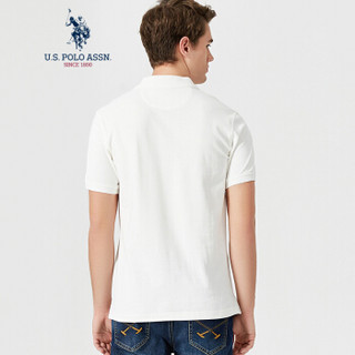 U.S. POLO ASSN. polo衫男士2019春夏新品多色纯棉潮流时尚短袖t恤1192101001 白色 M