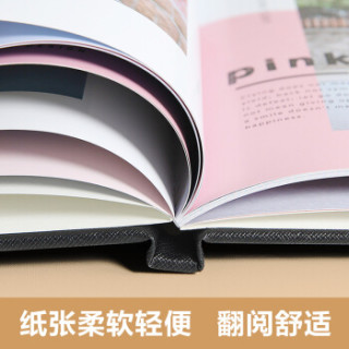 虎彩 皮壳照片书相册定制 DIY制作毕业照班级聚会旅游宝宝成长闺蜜影集婚纱纪念册 黑色皮封面胶装照片书40P