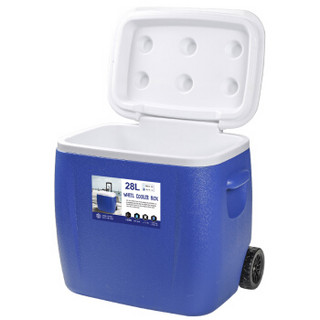 欧宝森保温箱冷藏箱 28升拉杆 车载旅行户外野餐保冷保热 蓝色 送冰板冰袋