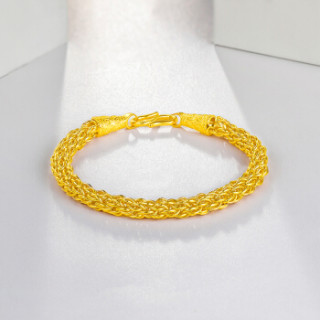 商品周六福珠宝 男款简约足金黄金手链 计价aa073526 约22.8g 20cm
