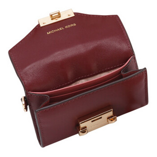 MICHAEL KORS 迈克·科尔斯 Whitney系列 MK 女包中号暗酒红色皮质链式钱夹 32H8GWHC5T OXBLOOD MLTI