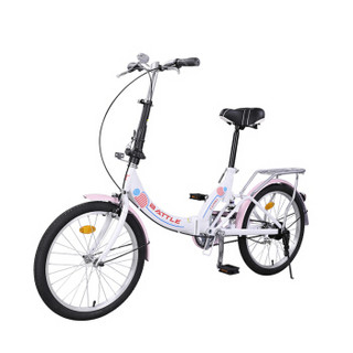 邦德·富士达 BATTLE 20寸自行车男女单车 正新轮胎/铝合金车圈 代步通勤车 E280 白粉色