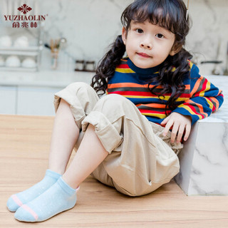 俞兆林（YUZHAOLIN）儿童袜子 男女童春夏薄款棉质短袜宝宝透气网眼袜5双装 后跟爱心款 L码