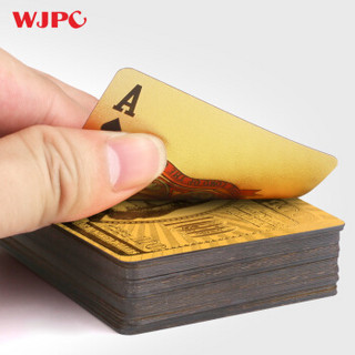 望京扑克 创意PVC塑料牌扑克个性卡牌黄金色防水可水洗扑克牌土豪金无记号金箔美元背纹扑克牌