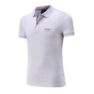 Lee Cooper    短袖POLO衫2019新品商务休闲青年潮流纯色翻领修身百搭款 LZ-8896 花灰 XL