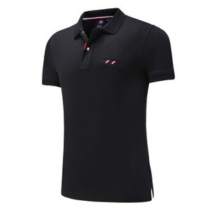 Lee Cooper    短袖POLO衫2019新品商务休闲青年潮流纯色翻领修身百搭款 LZ-8896 黑色 M