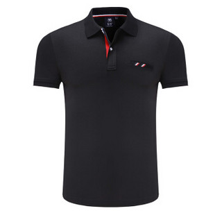 Lee Cooper    短袖POLO衫2019新品商务休闲青年潮流纯色翻领修身百搭款 LZ-8896 黑色 M