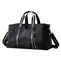 BOPAI 博牌 旅行包男士行李包 短途大容量手提包女 出差健身包旅游单肩包防水 832-006811 黑色