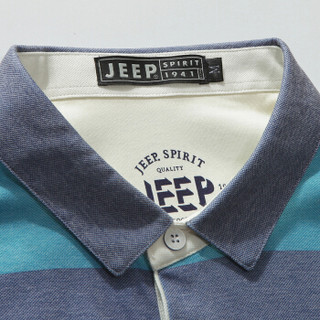 吉普 JEEP 短袖POLO衫男2019夏季新品商务休闲男装T恤男士翻领体恤打底衫条纹上衣CXH70 红色 L