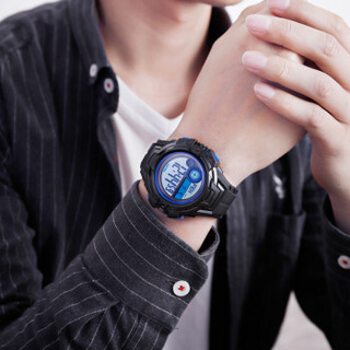 时刻美 skmei 手表男士智能运动计步指南针多功能电子表户外青少年学生腕表 1447黑色