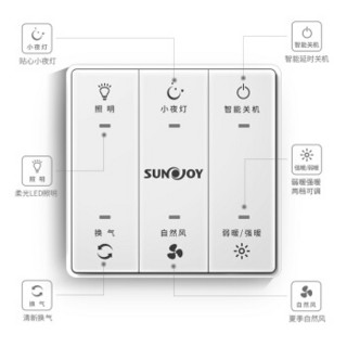 三竹（SUNJOY)浴霸 双电机轻触开关多功能风暖浴霸适用集成吊顶