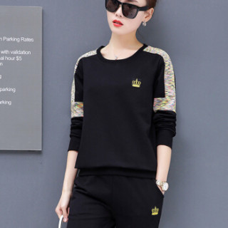 of joy 京东女装2019春夏新款卫衣女套装女韩版时尚圆领长袖休闲运动