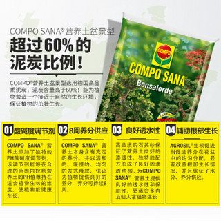 德国进口 COMPO 家庭园艺阳台盆景植物专用种植泥炭土养花营养土 5L