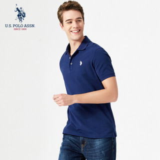 U.S. POLO ASSN. polo衫男士2019春夏新品多色纯棉潮流时尚短袖t恤1192101001 藏蓝色 L