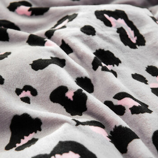 简丽（janlee）毛毯加厚法兰绒毯子 儿童单人珊瑚绒毯床单办公室空调盖毯午睡毯毛巾被 豹纹 100*140cm