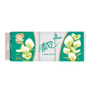 商品清风(app)无芯卷纸 马蹄莲3层80克平纹长卷卫生纸*30卷