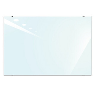 美硕100*150cm磁性钢化玻璃白板 悬挂式简易白板办公会议培训写字板黑板