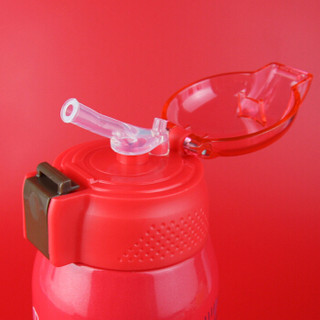 迪士尼婴儿童吸管杯 宝宝保温水壶喝水杯子 配双杯盖（含杯套）600ML 汽车
