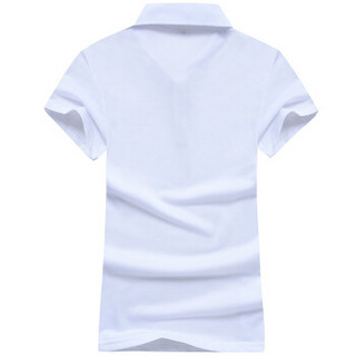 卡帝乐鳄鱼 (CARTELO)短袖POLO衫男女翻领T恤衫情侣款纯色t恤2019年夏季新品商务休闲透气衣服 白色（女） XL