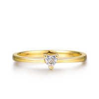 钻石小鸟 Zbird 18K金钻石戒指 4分时尚求婚结婚心形钻戒女款 心之旅RDS56 10号