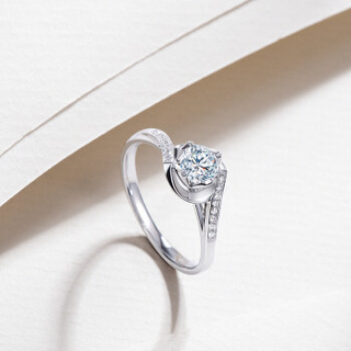 钻石小鸟 Zbird 18K金钻石戒指 23分求婚结婚女款 丝缠RDL43 14号