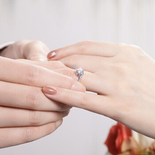 钻石小鸟 Zbird 18K金钻石戒指 18分求婚结婚女款 丝缠RDL43 9号