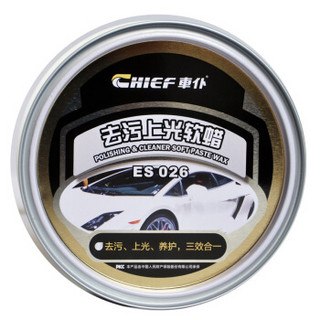 CHIEF 车仆 去污上光软蜡180g 不伤车漆 汽车漆面清洁去污上光养护蜡 含打蜡海绵