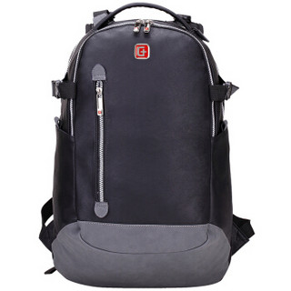 SVVISSGEM 双肩包 大容量14.6英寸笔记本电脑包 商务时尚男包 男学生书包旅行背包 SA-9889 黑色