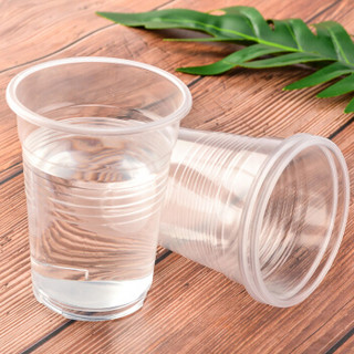 百草园 一次性塑料杯 240ml加厚透明塑杯一次性水杯 增厚塑杯100只装+赠送20只