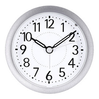 txl圆形金属表盘闹钟学生简约懒人床头小闹钟创意儿童钟表银色