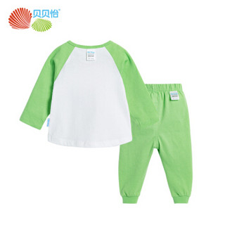 贝贝怡 Bornbay男童卡通套装春装新款宝宝纯棉外出两件套173T090 浅绿 3岁/身高100cm