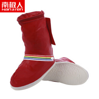 南极人雨鞋套男女通用雨天防水鞋套红色M(37-38)26.5CM19D025