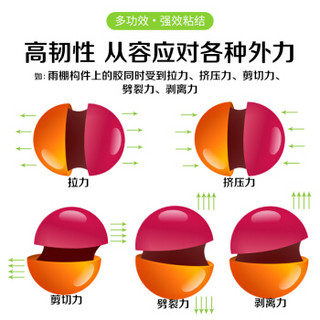 彩弘 N939 中性玻璃胶 室外耐候密封胶 防水胶水 硅胶结构胶 黑色2支装