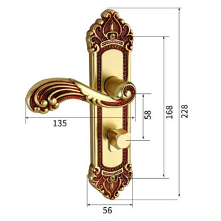 汇泰龙(Hutlon) 欧式古典室内卧室房门锁 DS-8883 欧洲金