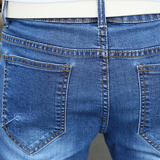 俞兆林（YUZHAOLIN）牛仔短裤 男士时尚简约直筒七分短裤B235-821浅蓝色30