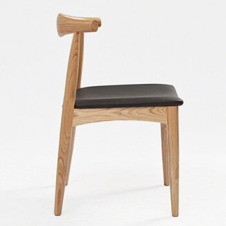 洛克菲勒 牛角椅实木餐椅北欧总统椅现代简约办公椅书桌椅胡桃色