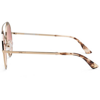 MCQ 麦昆 eyewear 男女中性款太阳镜 亚洲版金属框太阳镜 MQ0176SA-003 金色镜框粉红色镜片 54mm