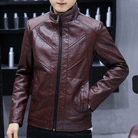 CARTELO 卡帝乐鳄鱼 皮衣男士新款立领韩版修身PU皮衣外套男潮 KE8818