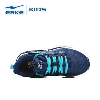 鸿星尔克（ERKE）童鞋男童跑鞋儿童运动鞋中大童舒适绑带慢跑鞋 63119120083 藏深蓝/薄荷蓝 37码