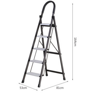 星恺（XINGKAI）折叠梯子大踏板加厚碳钢家用梯  稳固加强型A5T五步梯