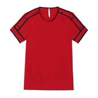 BANDALY 2019春夏季新款女装新品雪纺衫女修身上衣服时尚洋气红色小衫 zx1362-638 红色 S