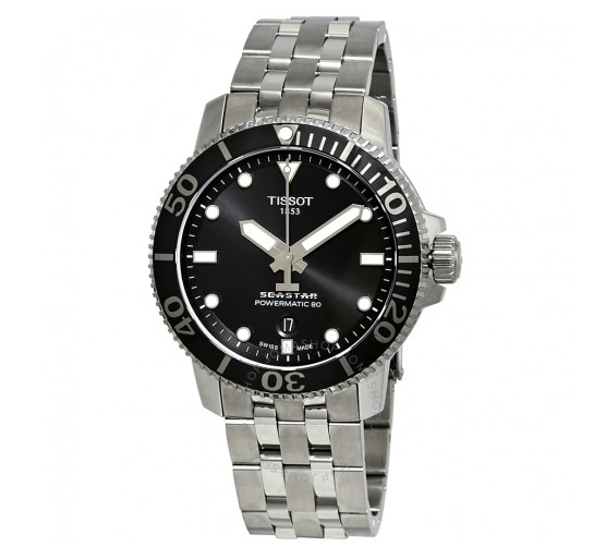 tissot天梭seastar海星1000系列t1204071105100男士机械腕表