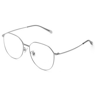LOHO 眼镜框女超轻不规则眼镜架韩版潮金属近视眼镜男 LHF006 银色