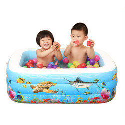 ako－babymat 艾高 折叠充气加厚儿童游泳池 送脚泵、海洋球