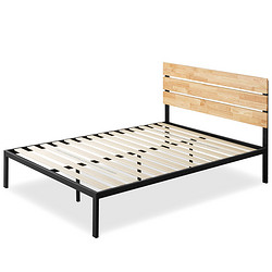 ZINUS际诺思北欧式现代简约ins风实木铁艺床架1.5米1.8米双人大床