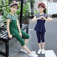 童装女童套装2019新款夏装韩版儿童时尚洋气两件套中大童时髦潮衣